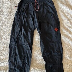REI Black Track Cargo Pants with Orange Accents